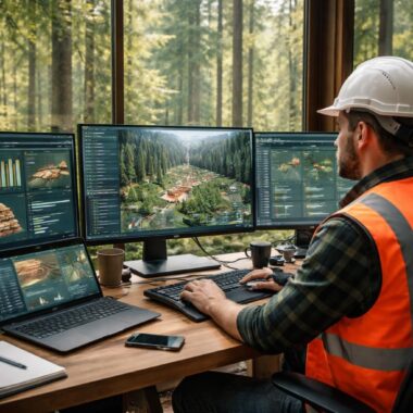 Logiciels de négoce bois avec TimberScan, WoodTrack et LumberMate pour professionnels forestiers