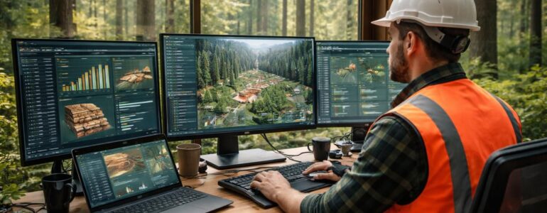 Logiciels de négoce bois avec TimberScan, WoodTrack et LumberMate pour professionnels forestiers