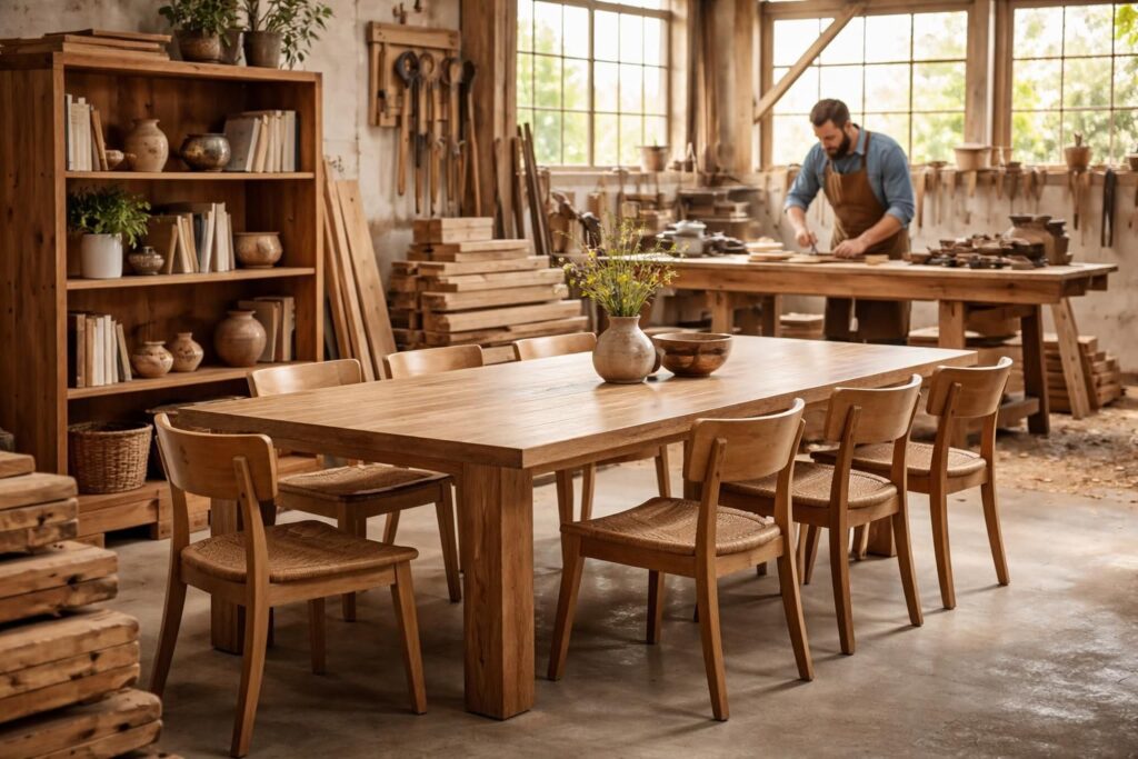 Meubles en bois massif à prix raisonnables avec fabrication locale et achats directs en scierie