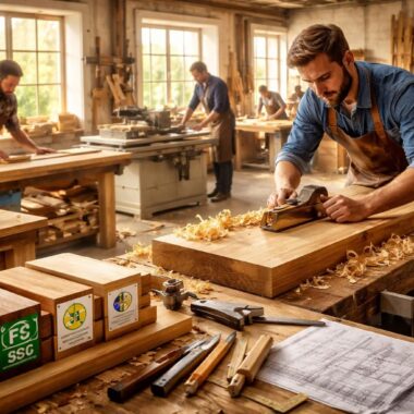 Valorisation professionnelle du bois pour artisans et menuisiers avec FSC et PEFC