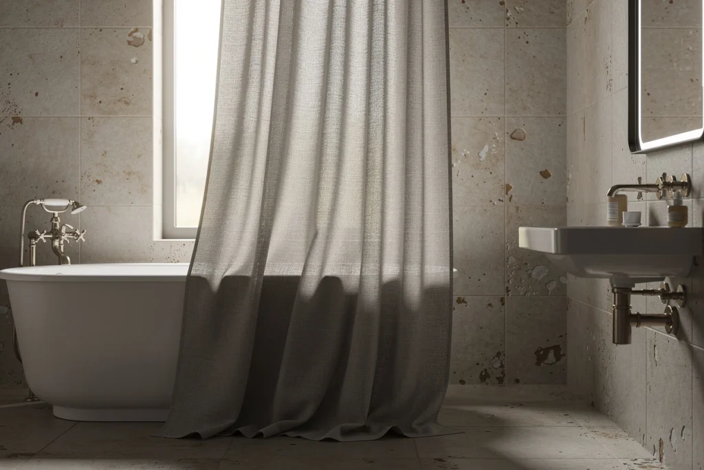Le charme du drapé : sublimer votre espace bain grâce aux plis élégants du rideau
