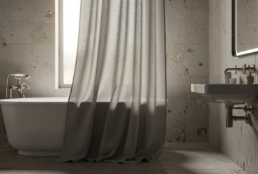 Le charme du drapé : sublimer votre espace bain grâce aux plis élégants du rideau