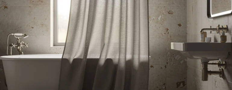 Le charme du drapé : sublimer votre espace bain grâce aux plis élégants du rideau