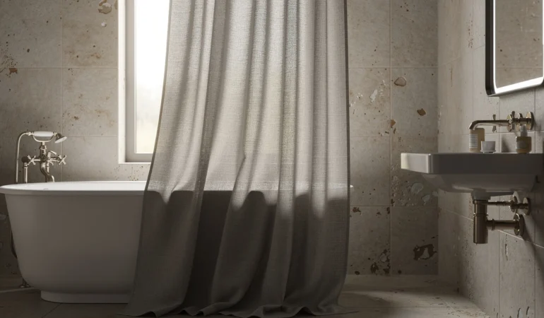 Le charme du drapé : sublimer votre espace bain grâce aux plis élégants du rideau Le charme du drapé : sublimer votre espace bain grâce aux plis élégants du rideau