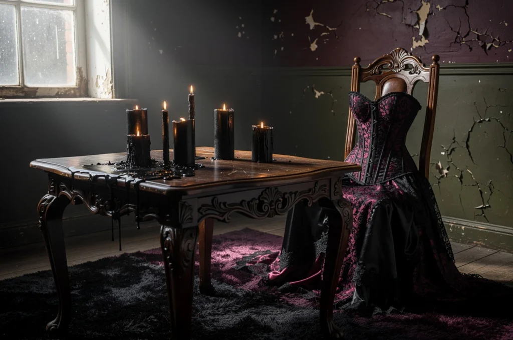 Entre bougies noires et corsets victorien : les secrets d’un intérieur gothique raffiné