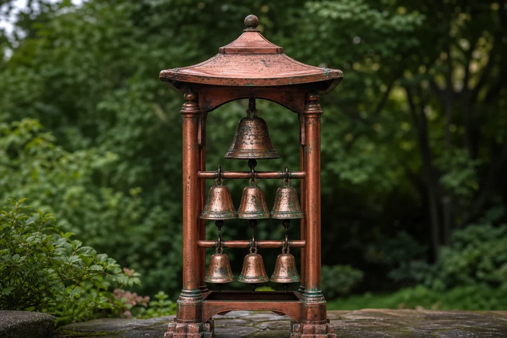 Carillons en cuivre et patine naturelle : une décoration extérieure pleine de caractère