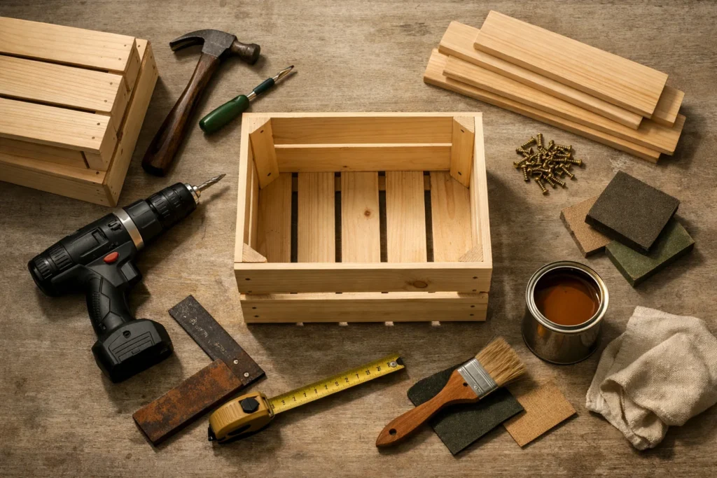 Meuble en caisses de bois : le monter solide, le finir propre