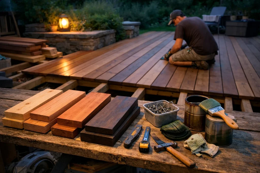 Terrasse en bois : pin, douglas, ipé, pose et entretien